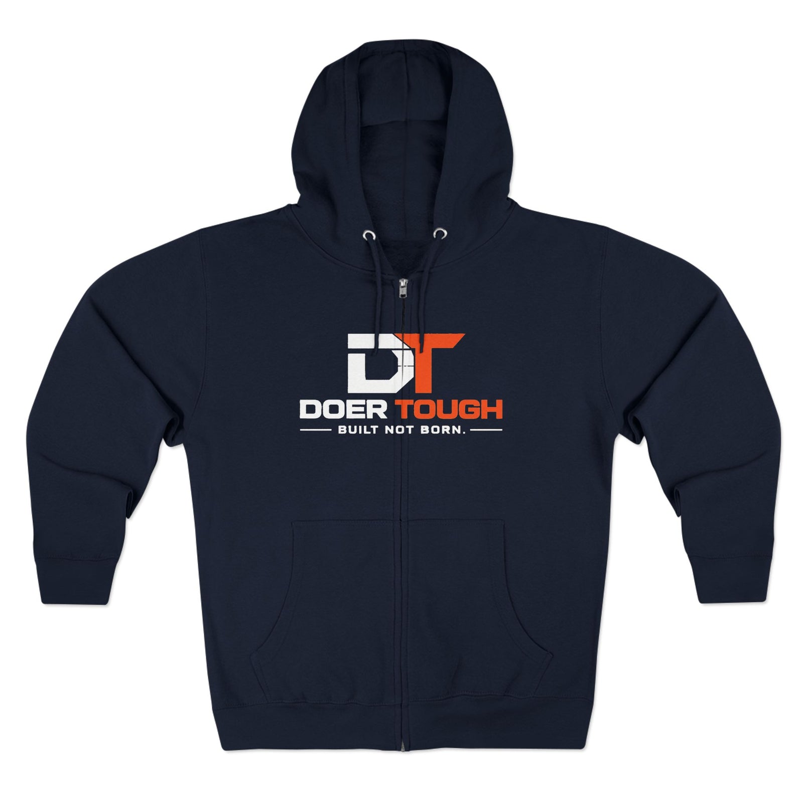 Doer Tough Zip Hoodie | Built Not Born folded product shot