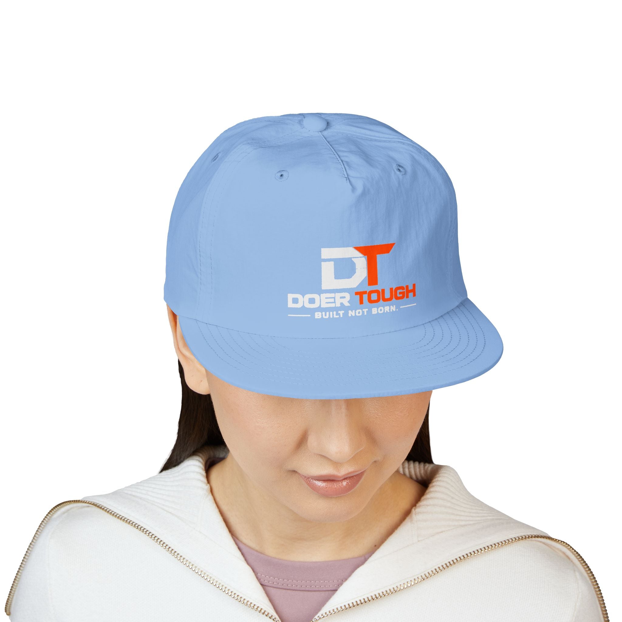 Doer Tough Surf Cap, front view of the embroidered logo
