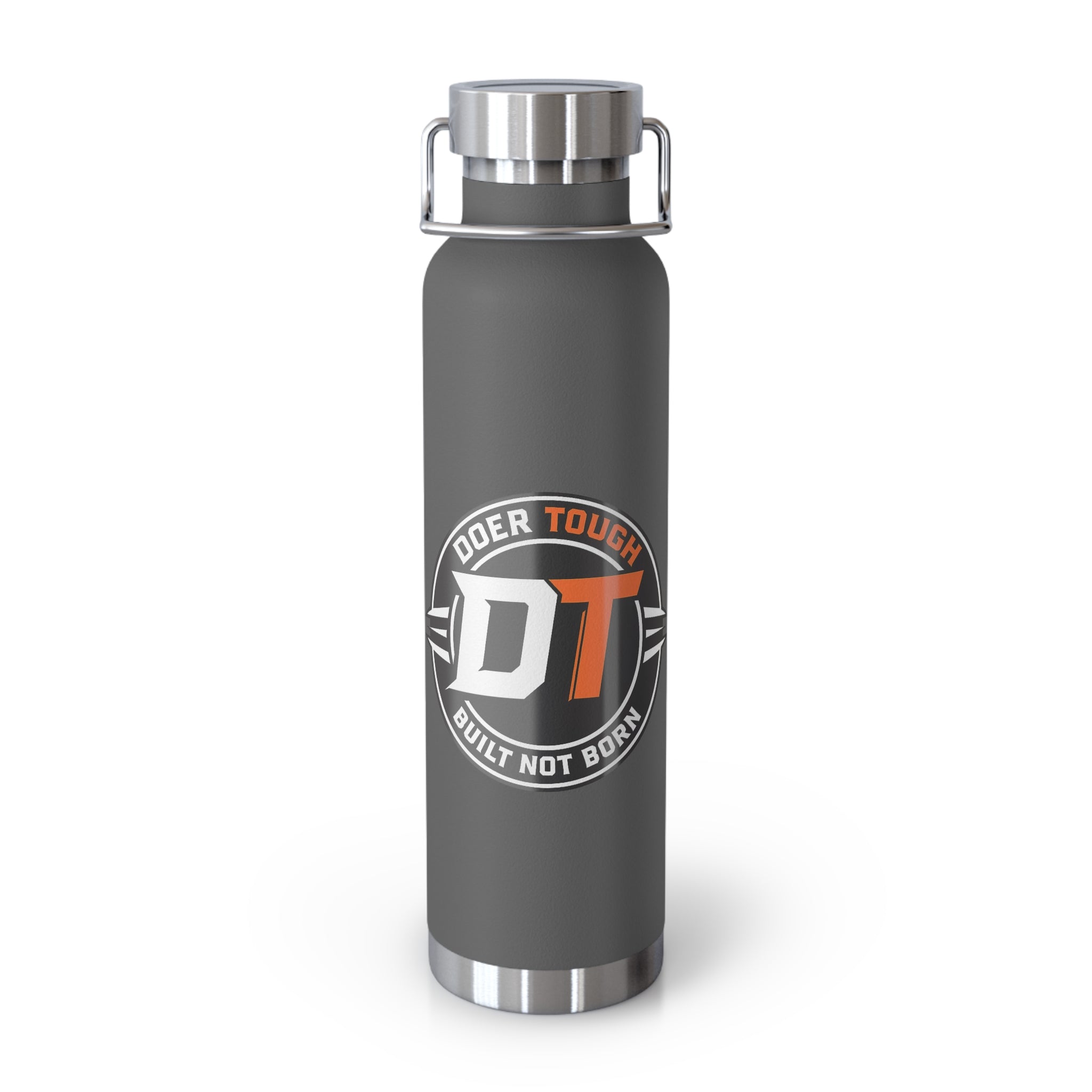 Doer Tough copper vacuum bottle cap detail — leak-proof 22oz bottle