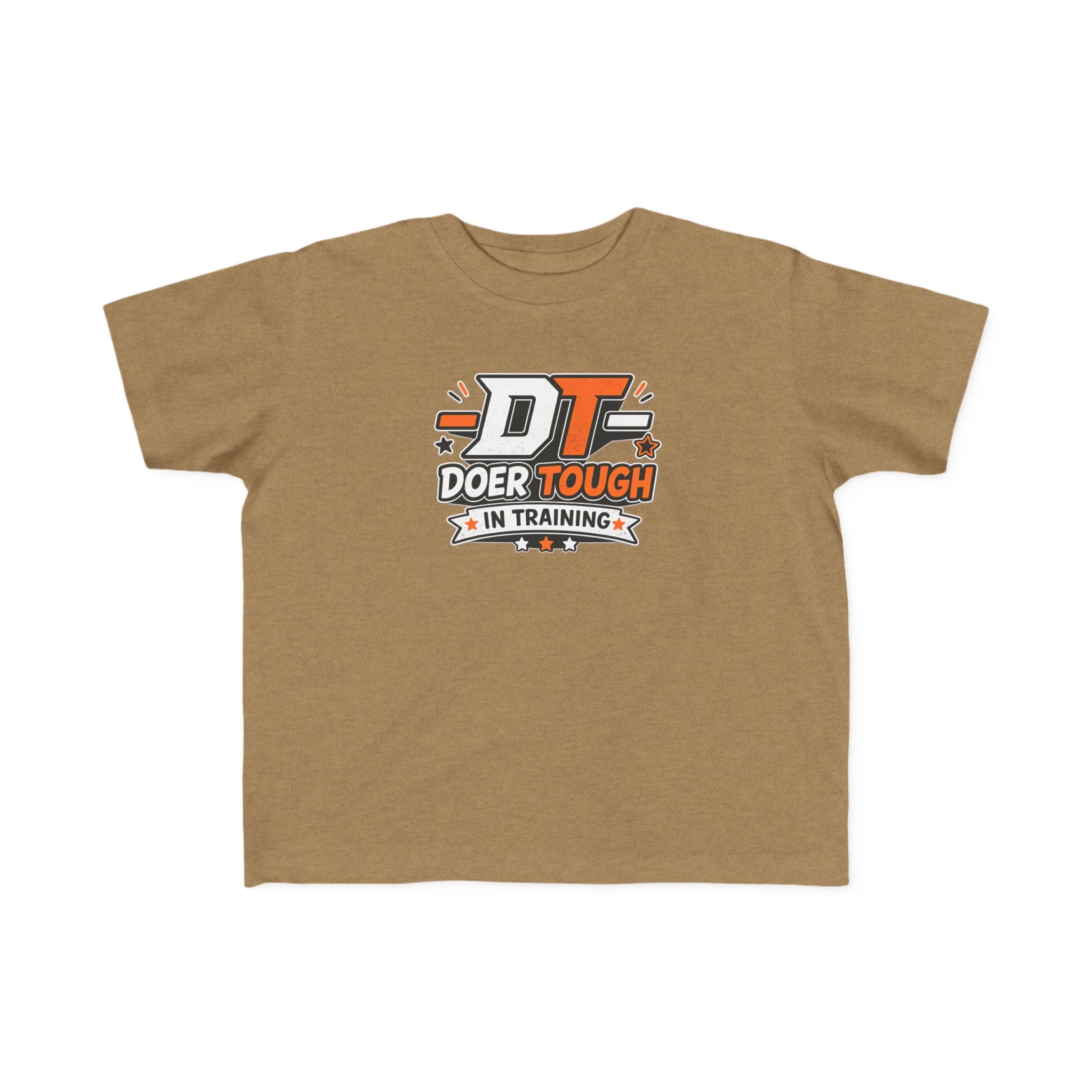Doer In Training toddler tee collar detail — fine jersey crew neck