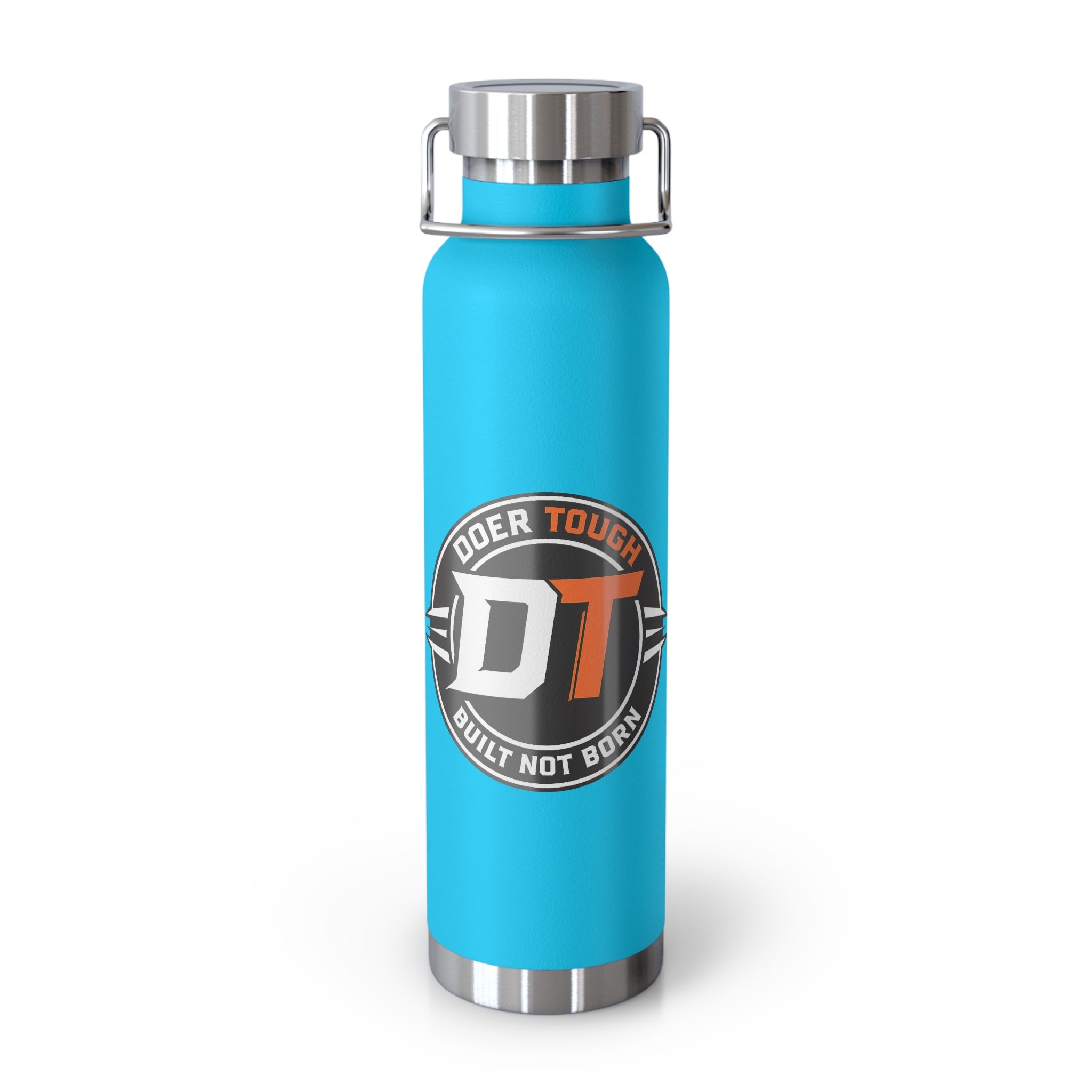 Doer Tough copper insulated bottle navy colorway — Built Not Born 22oz bottle