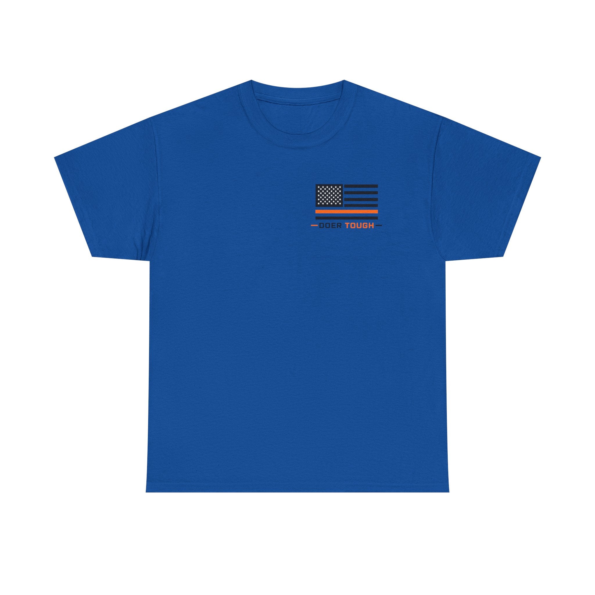 Doer Tough Heavy Cotton tee collar detail — no side seams work tee
