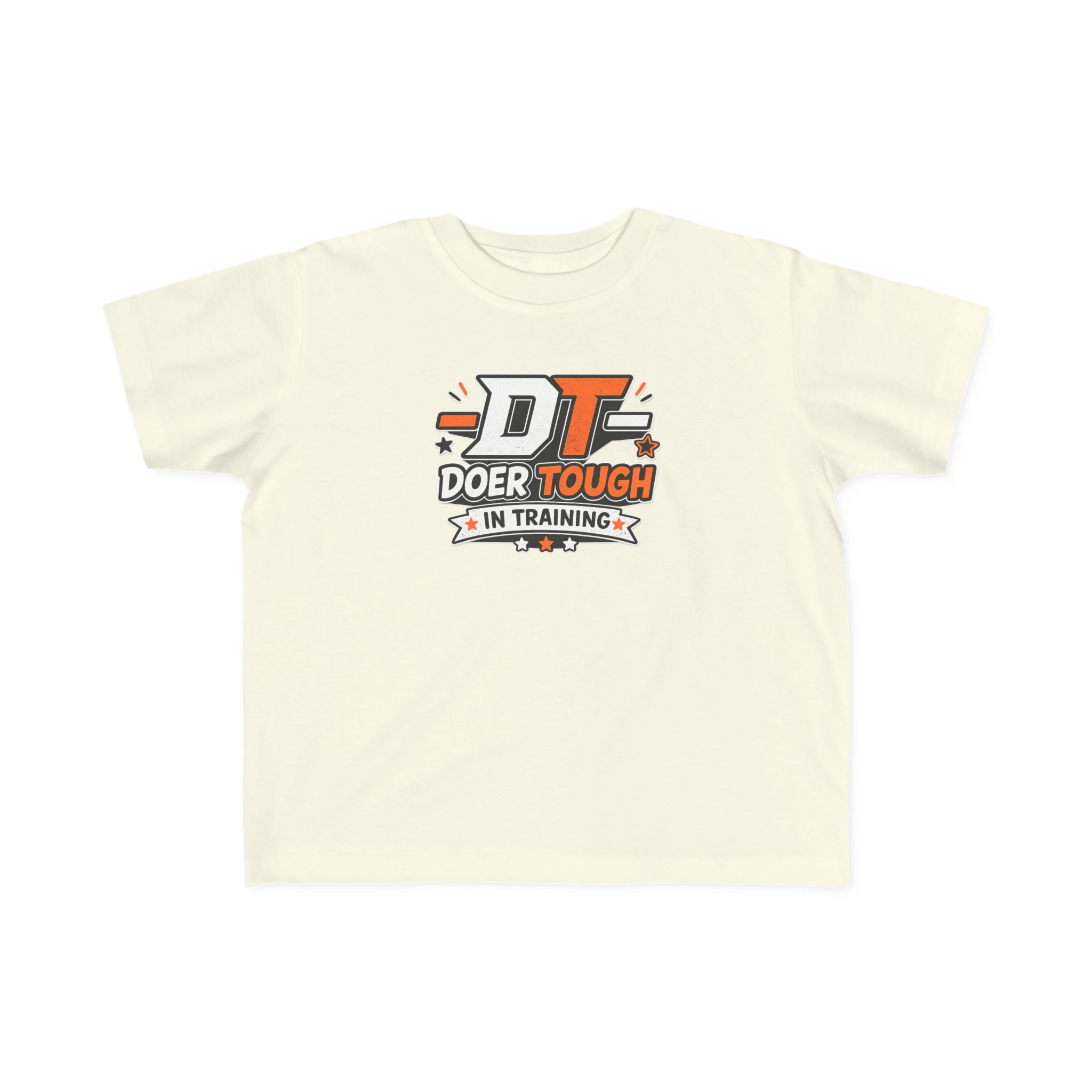 Doer In Training toddler tee flat lay — Built Not Born kids tee