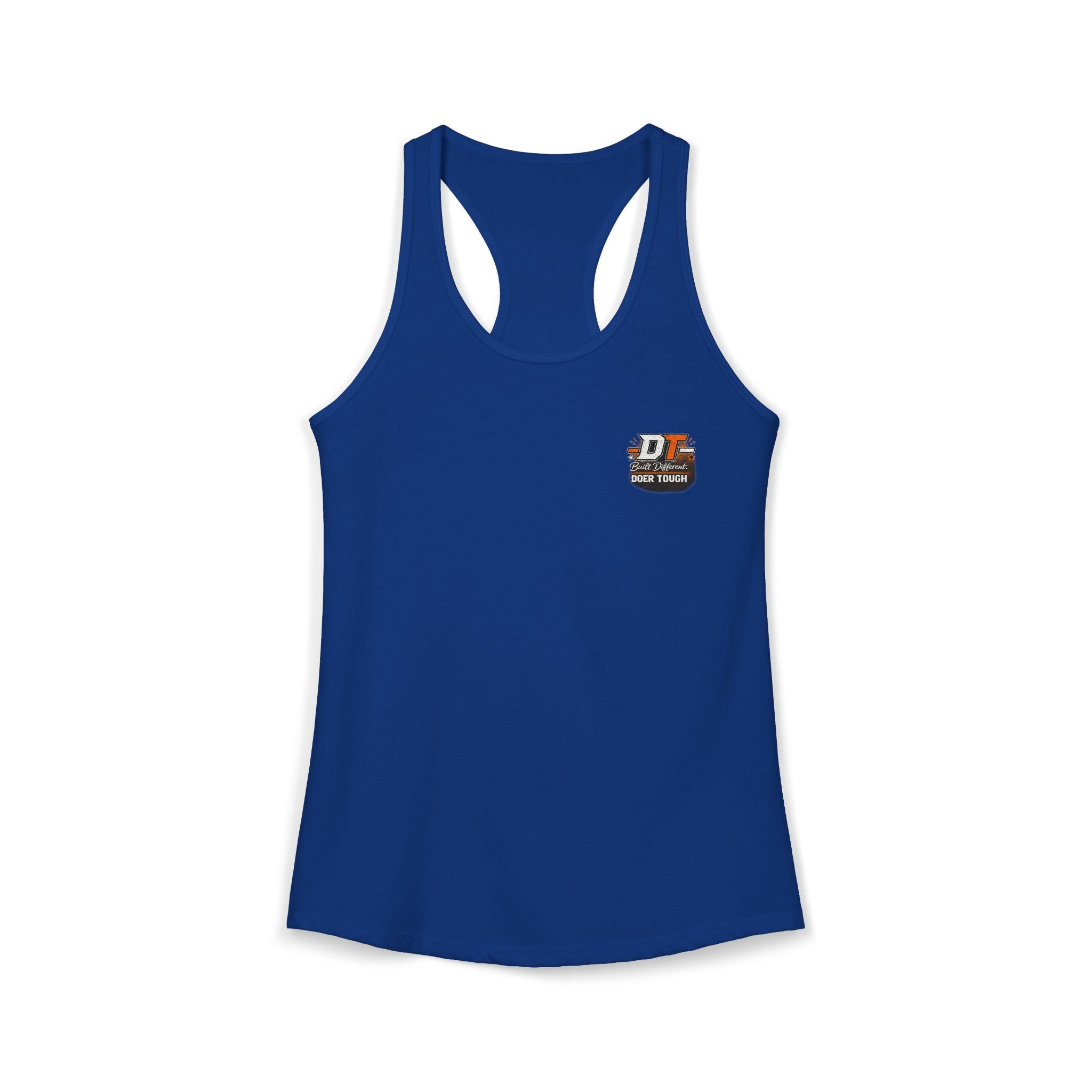 Doer Tough racerback tank purple — Built Not Born women's tank top