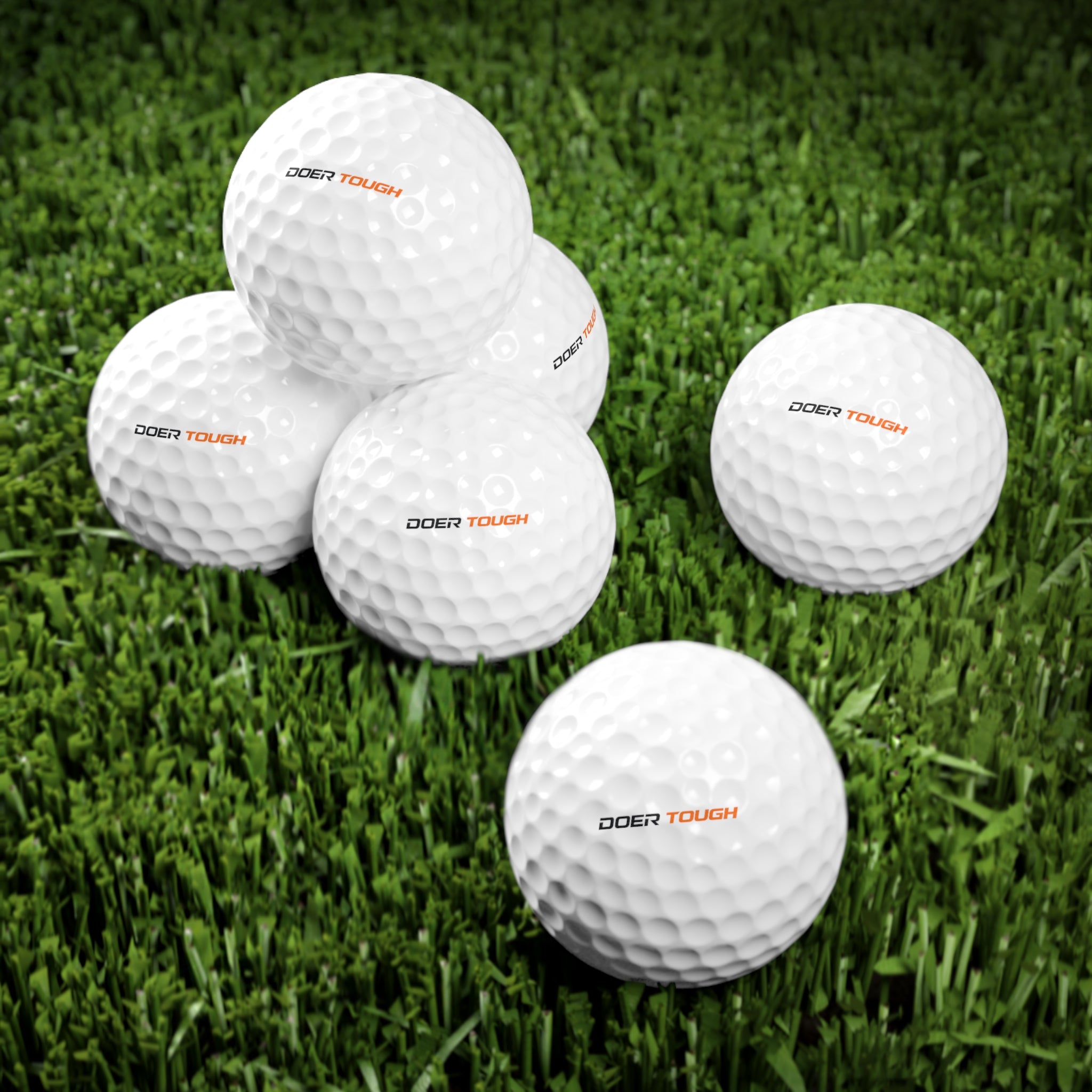 Doer Tough Golf Balls | Custom Printed 6-Pack | Built Not Born