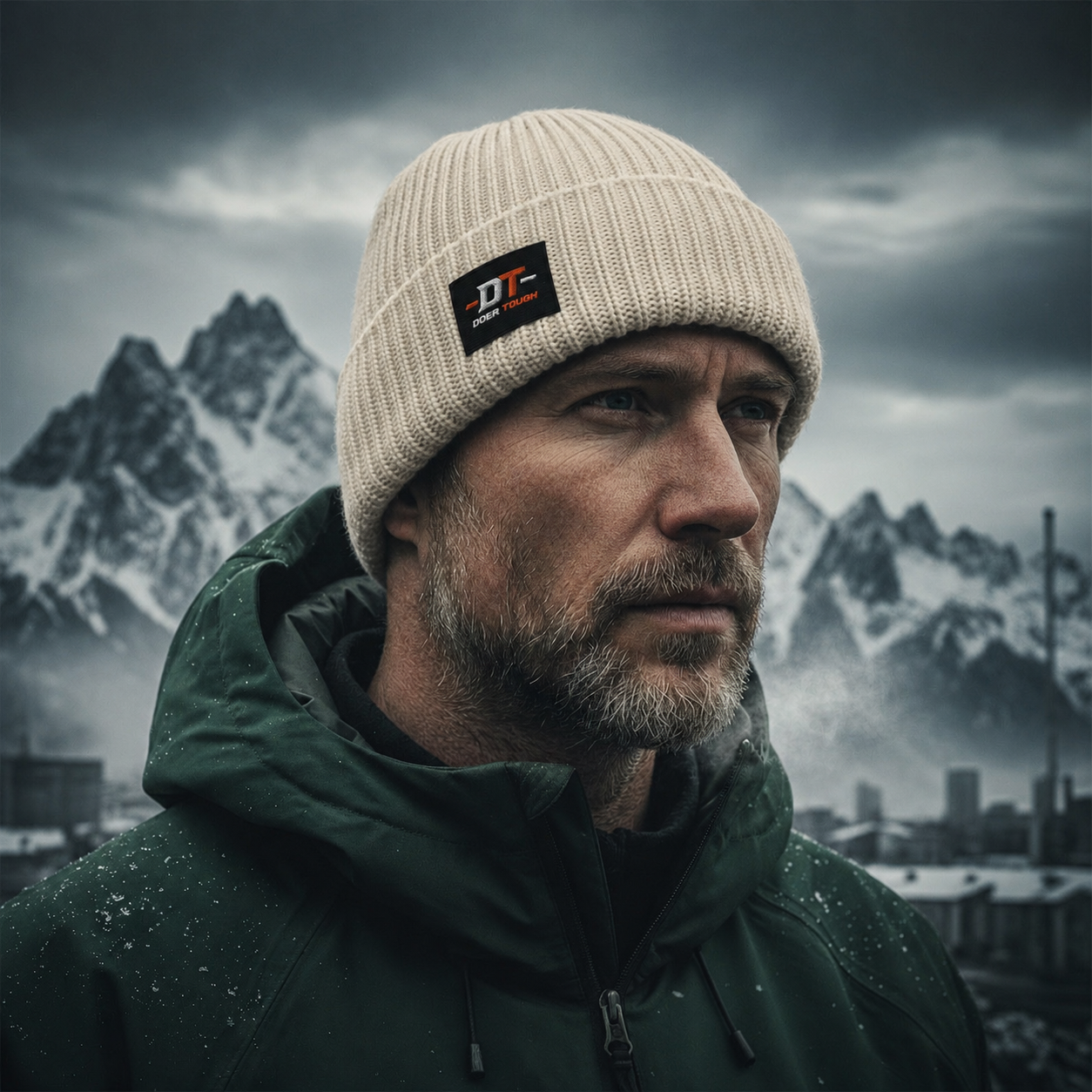 Doer Tough Everyday Beanie | Fisherman Knit Hat | Work Ethic Embroidered Beanie