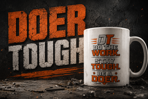 Doer Tough Built Not Born Ceramic Mug - Be A Doer Coffee Cup