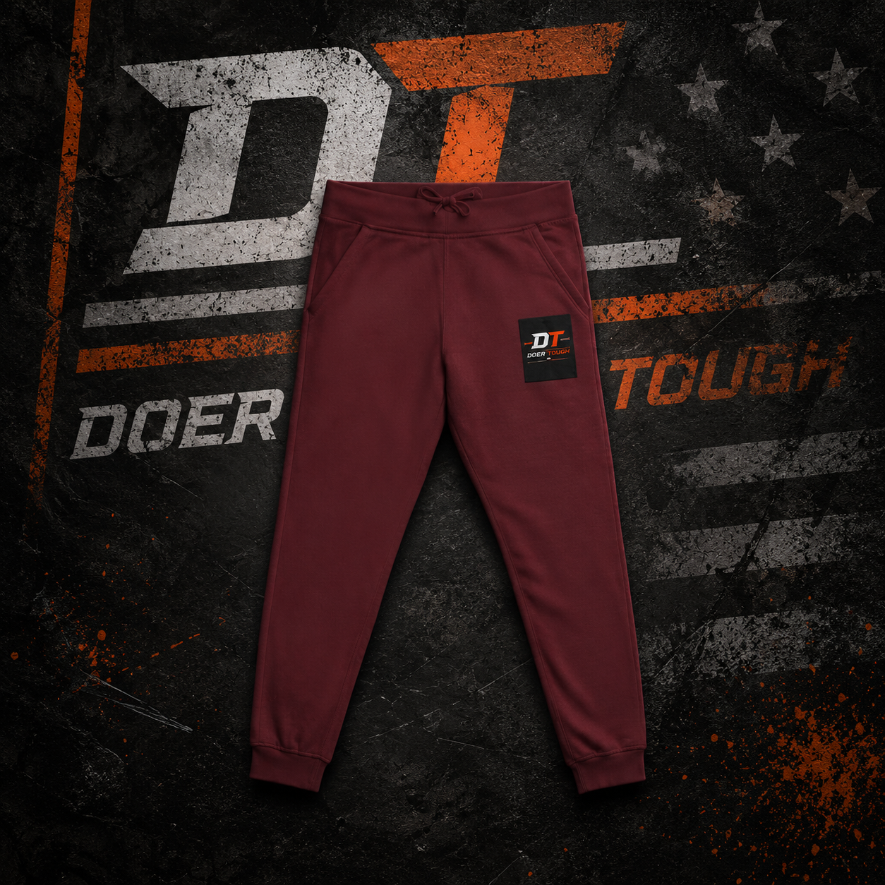 Doer Tough Embroidered Fleece Joggers | Built Not Born Heavyweight Sweatpants