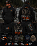 Doer Tough Built Not Born Hoodie - front and back
