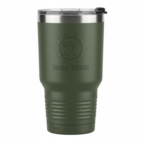 Doer Tough Tumbler double-wall insulated — job site coffee tumbler Built Not Born