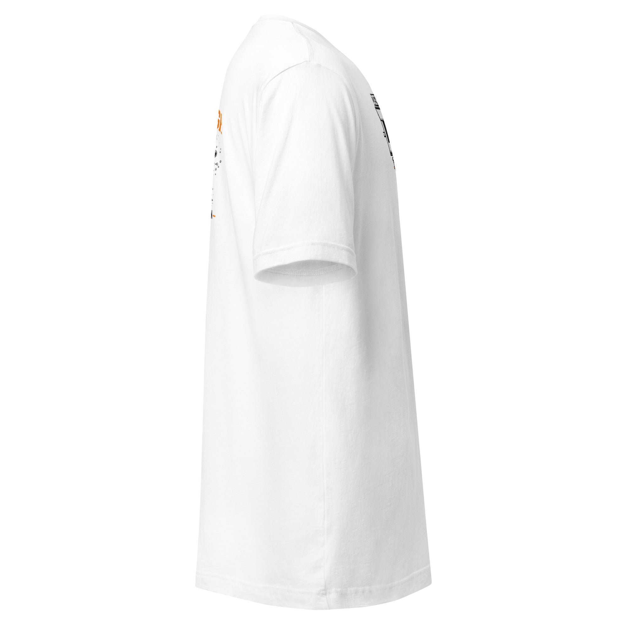 Doer Tough Statement Tee white right side — hard worker graphic t-shirt Built Not Born
